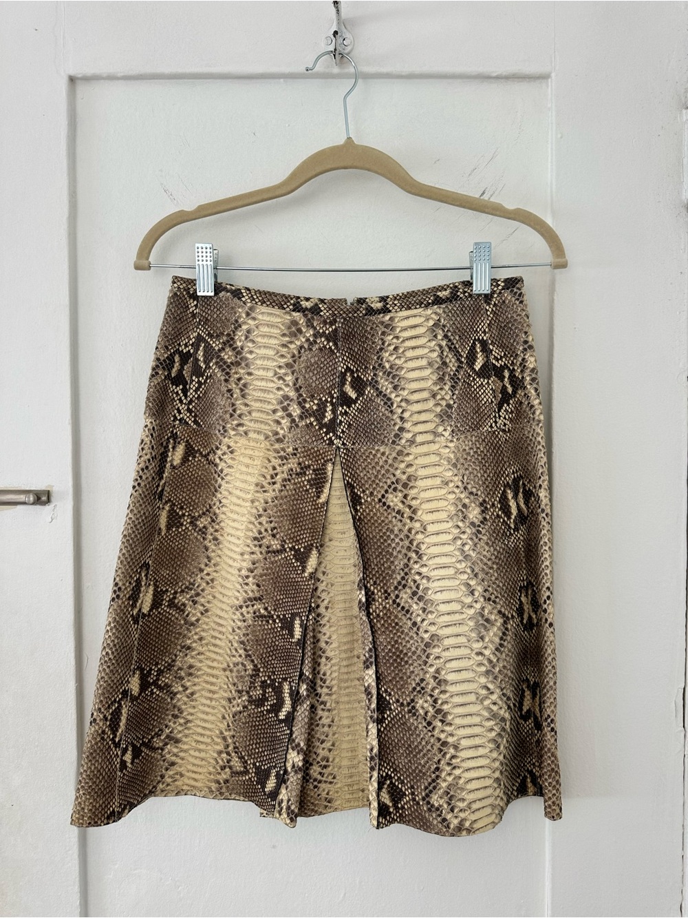 GENUINE PYTHON LEATHER Michael Kors A-Line Skirt